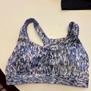 Athleta Blue Abstract Print Sports Bra Size Small Excellent Condition
